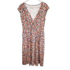 Seasalt Cornwall Faye Dress Midi Floral Sz 8 Surplice Minimalist Coastal Classic